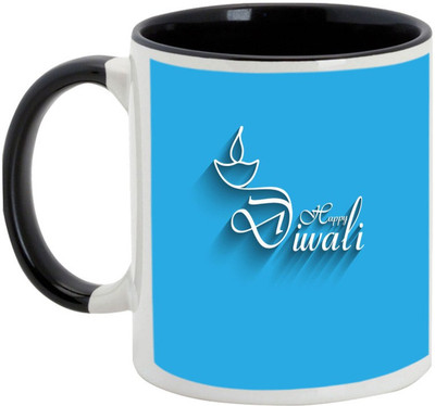 

AllUPrints Deepawali Gifts - May This Divine Festival Diwali Spread Happiness Ceramic Mug(325 ml), Black