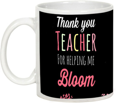

AllUPrints Thank You Teachers For Helping Me Ceramic Mug(325 ml), White