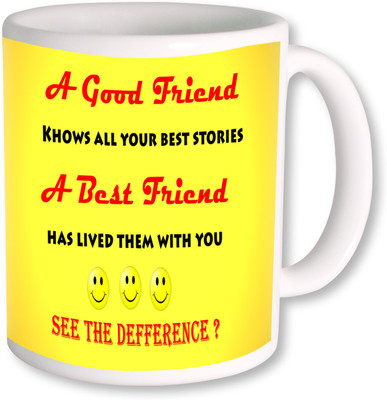 

PhotogiftsIndia Smiley With Best Friends Ceramic Mug(325 ml), Multicolor
