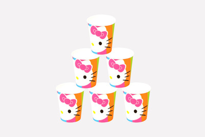 

Funcart Hello Kitty Paper Mug(250 ml, Pack of 6), Multicolor
