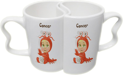 

Ucard Cancer and Cancer Zodiac Sign Couple Bone China, Ceramic, Porcelain Mug(325 ml), Multicolor