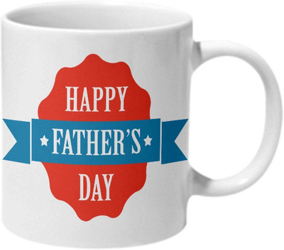 

Mooch Wale Happy Fathers Day Badge Ceramic Mug(325 ml), Multicolor