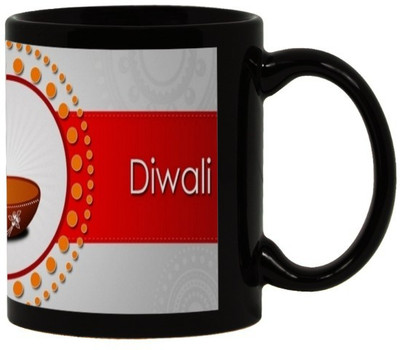 

Lolprint 116 Diwali Gift Black Ceramic Mug(325 ml)
