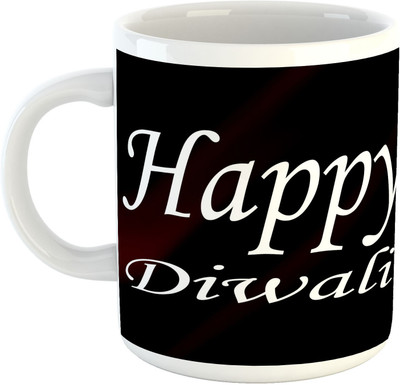 

Deeher Gifts Happy Diwali Design35 Ceramic Mug(330 ml), Multicolor