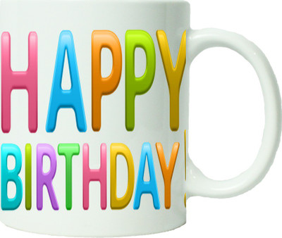 

Maison N Mode Happy Birth Day Colour Coffee Ceramic Mug(330 ml), Multicolor