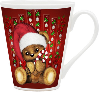 Homesogood Cute Christmas Teddy Ceramic Mug(355 ml)