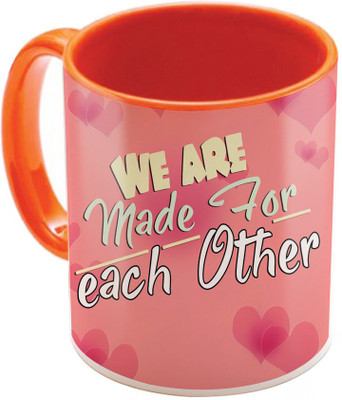

SKY TRENDS Valentine Gift for Girlfriend Love Printed I Love U Forever Perfect for Her Him Wife Fiance Anniversary And Birthday STGD211 Ceramic Mug(325 ml), Orange