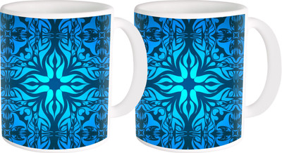 

Heyworlds gifts for pattern design 011 Ceramic Mug(325 ml, Pack of 2), Multicolor