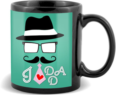 

SKY TRENDS I Love Dad With Stylish Cap And Red Tie Best Gifts For Father's Day Black Coffee Ceramic Mug(320 ml)