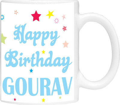 

Simbright gourav birthday blue Ceramic Mug(325 ml), White