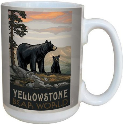 

Tree-Free Greetings Greetings lm43271 Scenic Yellowstone National Park Bear World by Paul A. Lanquist Ceramic, 15-Ounce, Multicolored Ceramic Mug(60 ml), Multicolor