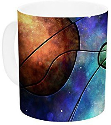 

Kess InHouse InHouse Mandie Manzano The 10th Space Blue Ceramic Coffee, 11 oz, Multicolor Ceramic Mug(60 ml)