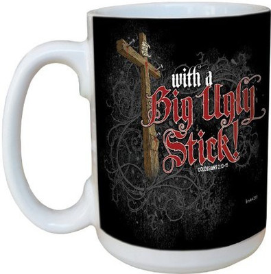 

Tree-Free Greetings Greetings lm44211 Big Ugly Stick: Colossians 2:13-15 Ceramic with Full-Sized Handle, 15-Ounce Ceramic Mug(60 ml), Multicolor