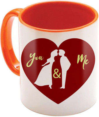 

SKY TRENDS Valentine Gift for Girlfriend Love Printed I Love U Forever Perfect for Her Him Wife Fiance Anniversary And Birthday STGD113 Ceramic Mug(325 ml), Orange