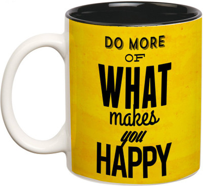 

Prithish Do More Of What Makes You Happy Double Color Ceramic Mug(330 ml), Multicolor