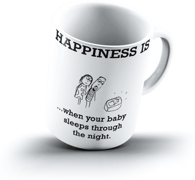 

Ucard Happiness Is1202 Bone China, Ceramic, Porcelain Mug(325 ml), Multicolor