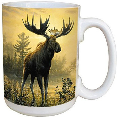 

Tree-Free Greetings Greetings 45522 Joseph Hautman Moose Ceramic with Full-Sized Handle, 15-Ounce Ceramic Mug(60 ml), Multicolor