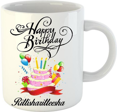 

Huppme Happy Birthday Rittisharitteesha White (350 ml) Ceramic Mug(350 ml)
