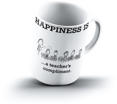 

Ucard Happiness Is1830 Bone China, Ceramic, Porcelain Mug(325 ml), Multicolor