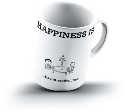 

Ucard Happiness Is1705 Bone China, Ceramic, Porcelain Mug(325 ml)
