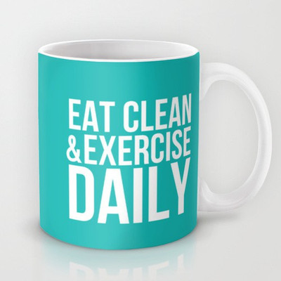 58% OFF on Astrode Eat Clean And Exercise Daily Ceramic Mug(325 ml)