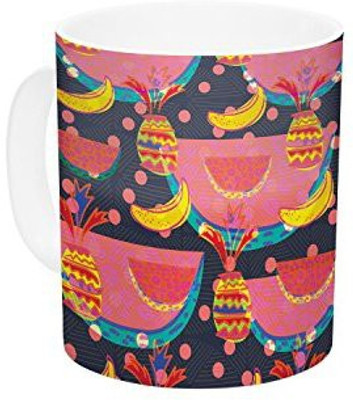 

Kess InHouse InHouse Akwaflorell Yummy Ceramic Coffee, 11 oz, Multicolor Ceramic Mug(60 ml)