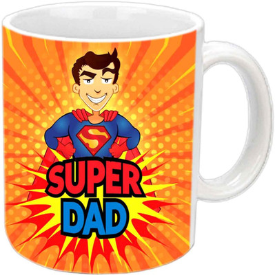 

Raj Laxmi Super Dad White Ceramic Mug(350 ml)