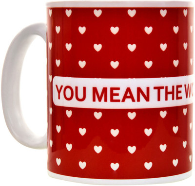 

Halowishes World For Me Printed Ceramic Mug(325 ml), Multicolor