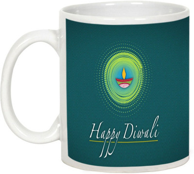 

AllUPrints Gifts For Diwali - Wish You Peace And Prosperity On Deepawali Ceramic Mug(325 ml), White
