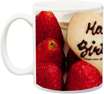 

ME&YOU Gift for happy Birthday Ceramic Mug(325 ml), Multicolor