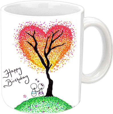 

Raj Laxmi love tree white Ceramic Mug(350 ml)