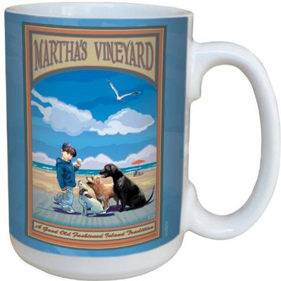 

Tree-Free Greetings Greetings lm43034 Vintage Martha's Vineyard Boardwalk by Joanne Kollman Ceramic with Full-Sized Handle, 15-Ounce, Multicolored Ceramic Mug(60 ml), Multicolor