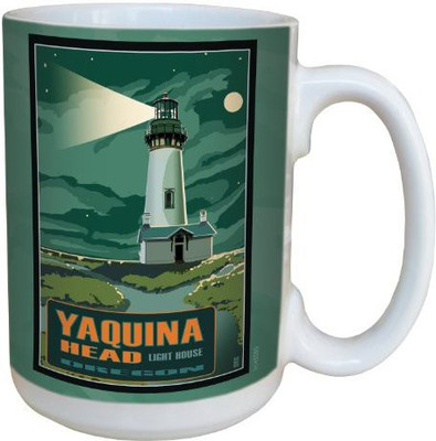

Tree-Free Greetings Greetings lm43080 Vintage Yaquina Head Lighthouse by Mike Rangner Ceramic with Full-Sized Handle, 15-Ounce, Multicolored Ceramic Mug(60 ml), Multicolor