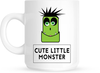 HuppmeGift Little Monster White Ceramic Mug(350 ml)