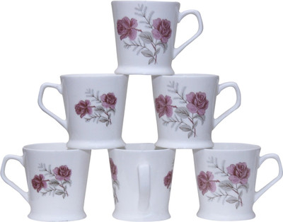 

Pearl Cup-M1 Bone China Mug(190 ml, Pack of 6), Multicolor