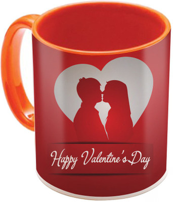 

SKY TRENDS Valentine Gift for Girlfriend Love Printed I Love U Forever Perfect for Her Him Wife Fiance Anniversary And Birthday STGD135 Ceramic Mug(325 ml), Orange
