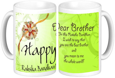 

Shopmillions Gift for Brother On Rakshabandhan Ceramic Mug(350 ml), White