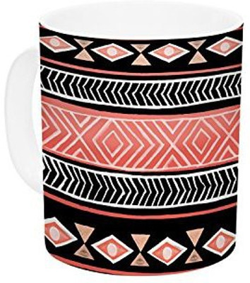 

Kess InHouse InHouse Skye Zambrana Mojave Black Black Red Ceramic Coffee, 11 oz, Multicolor Ceramic Mug(60 ml)