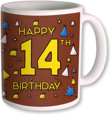 

PhotogiftsIndia 14th Happy Birthday Coffee Ceramic Mug(350 ml), White