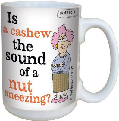 

Tree-Free Greetings Greetings lm43866 Hilarious Aunty Acid Cashew by The Backland Studio Ceramic, 15-Ounce Ceramic Mug(60 ml), Multicolor