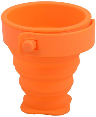 

ShopeGift Magic Foldable, Collapsible Silicon Plastic Mug, Orange