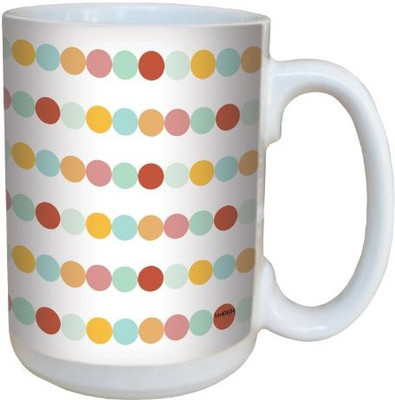 

Tree-Free Greetings Greetings lm43634 Cool Colored Dots by Shell Rummel Ceramic with Full-Sized Handle, 15-Ounce, Multicolored Ceramic Mug(60 ml), Multicolor