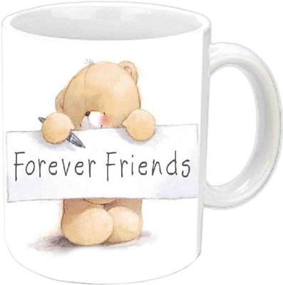 

Raj Laxmi Friendship 4ever With Teddy White Ceramic Mug(3.5 ml)