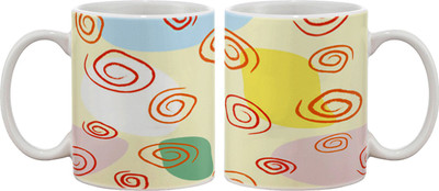 

Artifa Abstract Doodles Porcelain, Ceramic Mug(350 ml), Multicolor