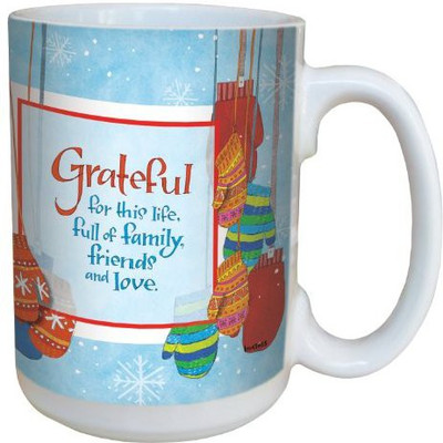

Tree-Free Greetings Greetings lm43465 Wintry Mittens and Gratitude by Robin Pickens Ceramic with Full-Sized Handle, 15-Ounce Ceramic Mug(60 ml), Multicolor