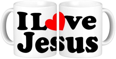 

Shopmillions I Love Jesus Ceramic Mug(300 ml), White