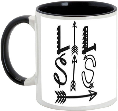 

AllUPrints Gift For Bahiya Dooj/ Brother/ Sister - Lil Sisters Black Ceramic Mug(325 ml)