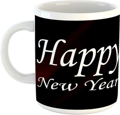 

Deeher Gifts Happy NewYear Design7 Ceramic Mug(330 ml), Multicolor