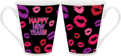 

Homesogood New Year New Life Ceramic Mug(355 ml, Pack of 2)