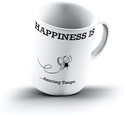 

Ucard Happiness Is2172 Bone China, Ceramic, Porcelain Mug(325 ml), Multicolor